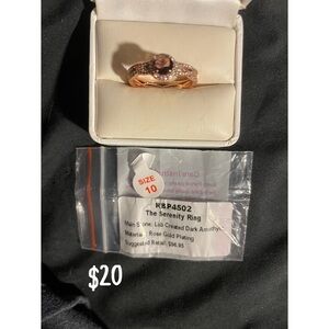 Rose Gold Ring with Dark Amethyst